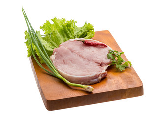 Raw pork steak