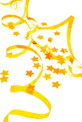 golden confetti isolated on white