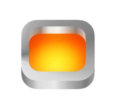 icon orange in metal