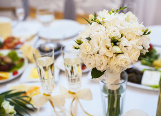 bridal bouquet of white roses