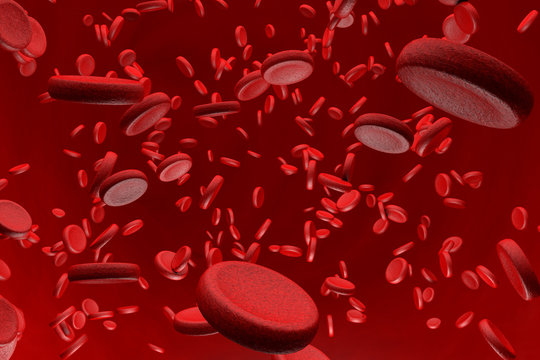 Microscopic Blood Cells 3D render