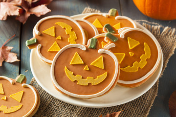 Homemade Jack O'lantern Pumpkin Cookie
