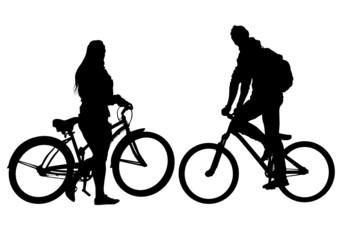 Cyclist man and women