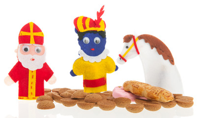 Handmade puppets and gingernuts for Dutch Sinterklaas