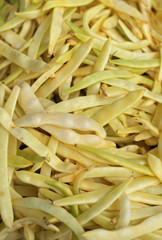 Yellow string bean in heap