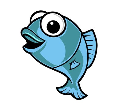 fish cartoon blue