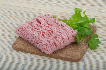 Raw minced pork meat