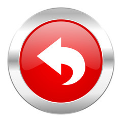 back red circle chrome web icon isolated