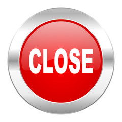 close red circle chrome web icon isolated