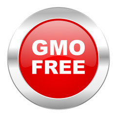 gmo free red circle chrome web icon isolated