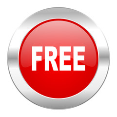 free red circle chrome web icon isolated
