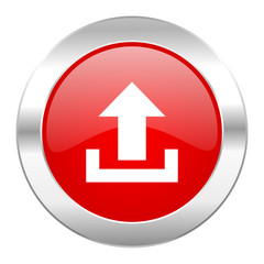 upload red circle chrome web icon isolated