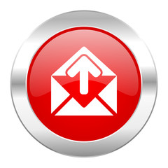 email red circle chrome web icon isolated