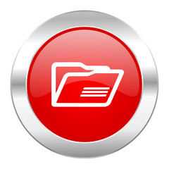 folder red circle chrome web icon isolated