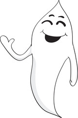 Happy waving ghost