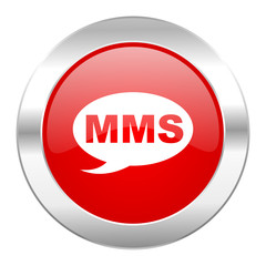 mms red circle chrome web icon isolated