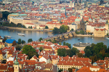 Naklejka na ściany i meble Prague through the eyes of birds