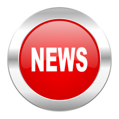 news red circle chrome web icon isolated