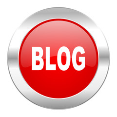 blog red circle chrome web icon isolated