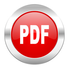 pdf red circle chrome web icon isolated