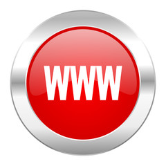 www red circle chrome web icon isolated