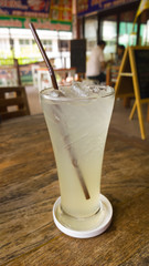 lemonade, on wooden table