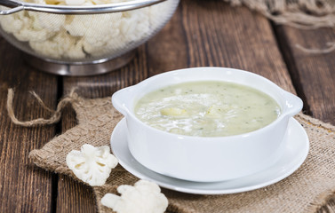 Cauliflower Soup in a bowl