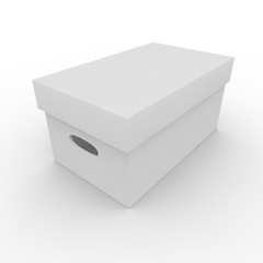 White empty box for storing things and objects