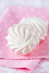 Vanilla marshmallows, selective focus