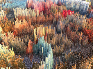 Città del futuro, grattacieli, fantascienza, astratto © Naeblys