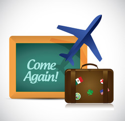 come again travel sign illustration design