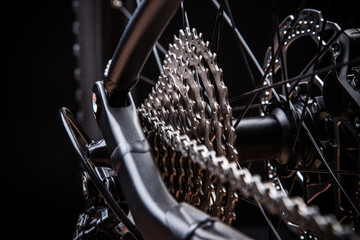 Fototapeta premium close-up of mountain bike, studio shot.