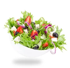 Foto op Canvas Fresh salad isolated on white background © Lukas Gojda