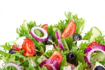 Fotobehang Fresh salad isolated on white background © Lukas Gojda