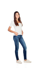 Fototapeta premium Beautiful young girl with jeans