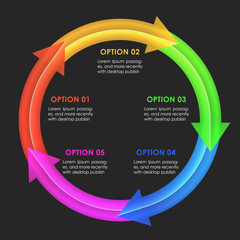 Infographics design template. Circular arrows