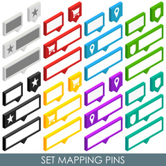 Isometric set mapping cloud pins