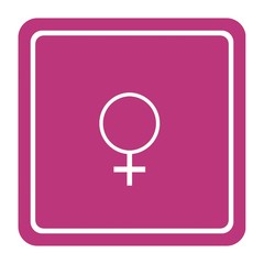 Symbole féminin dans un panneau rose