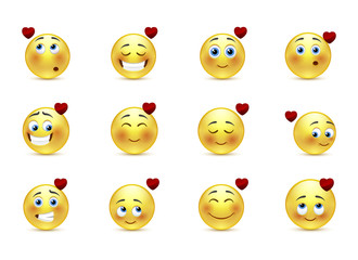 Set valentine emoticons