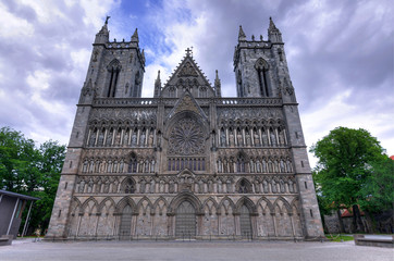 Fototapeta na wymiar Historic cathedral in Trondheim