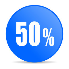 50 percent internet blue icon