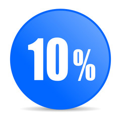 10 percent internet blue icon
