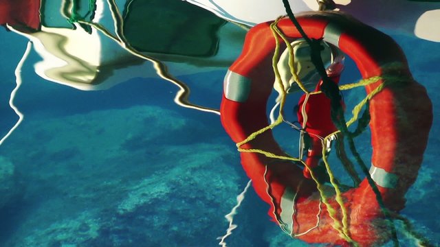 Life Buoy Reflections on the Sea Water