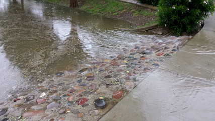 Flood overflow on Phoenix streets, AZ