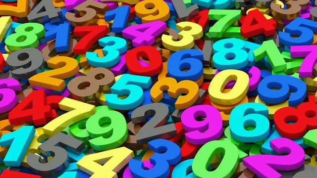numbers. from zero to nine. 3d