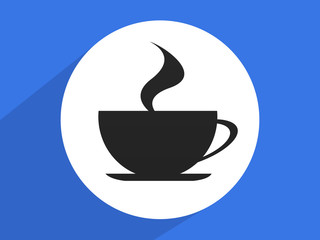 Coffee cup sign icon  Hot coffee button ,Flat design style