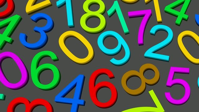 numbers. from zero to nine. 3d