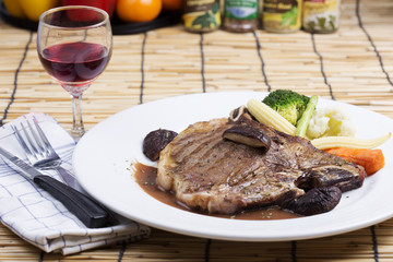 grilled t-bone steak