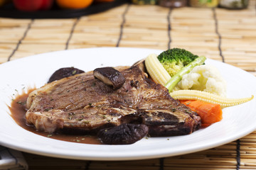 grilled t-bone steak