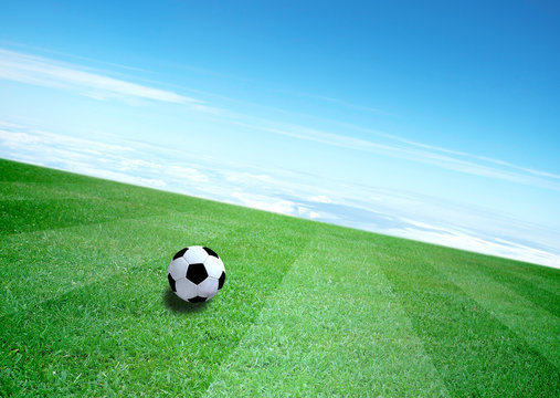 soccer field and beautiful blue sky